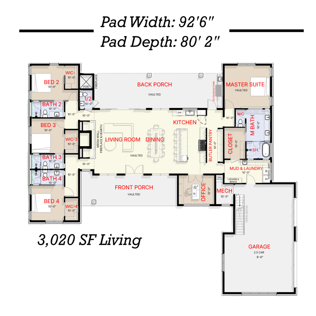 The Bastion | Modern Ranch Plan