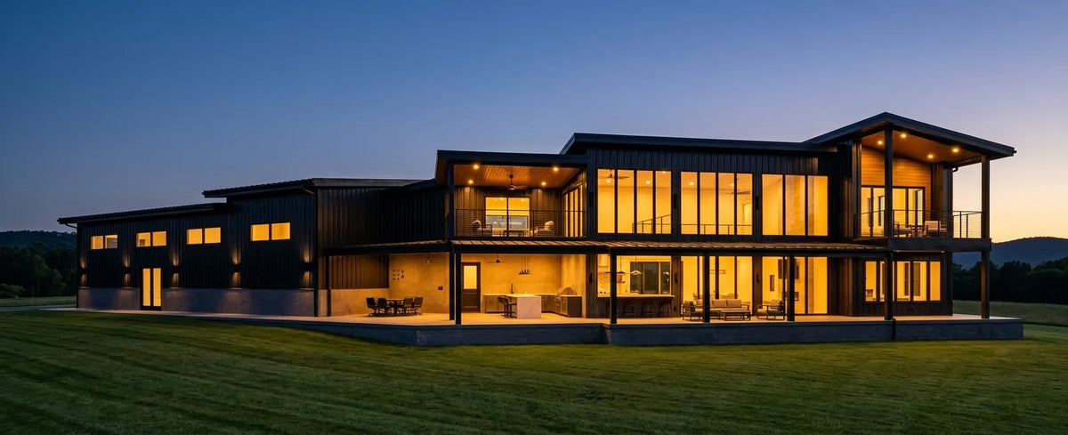 The Titan | Luxury Modern Steel Barndominium Plan with Shop