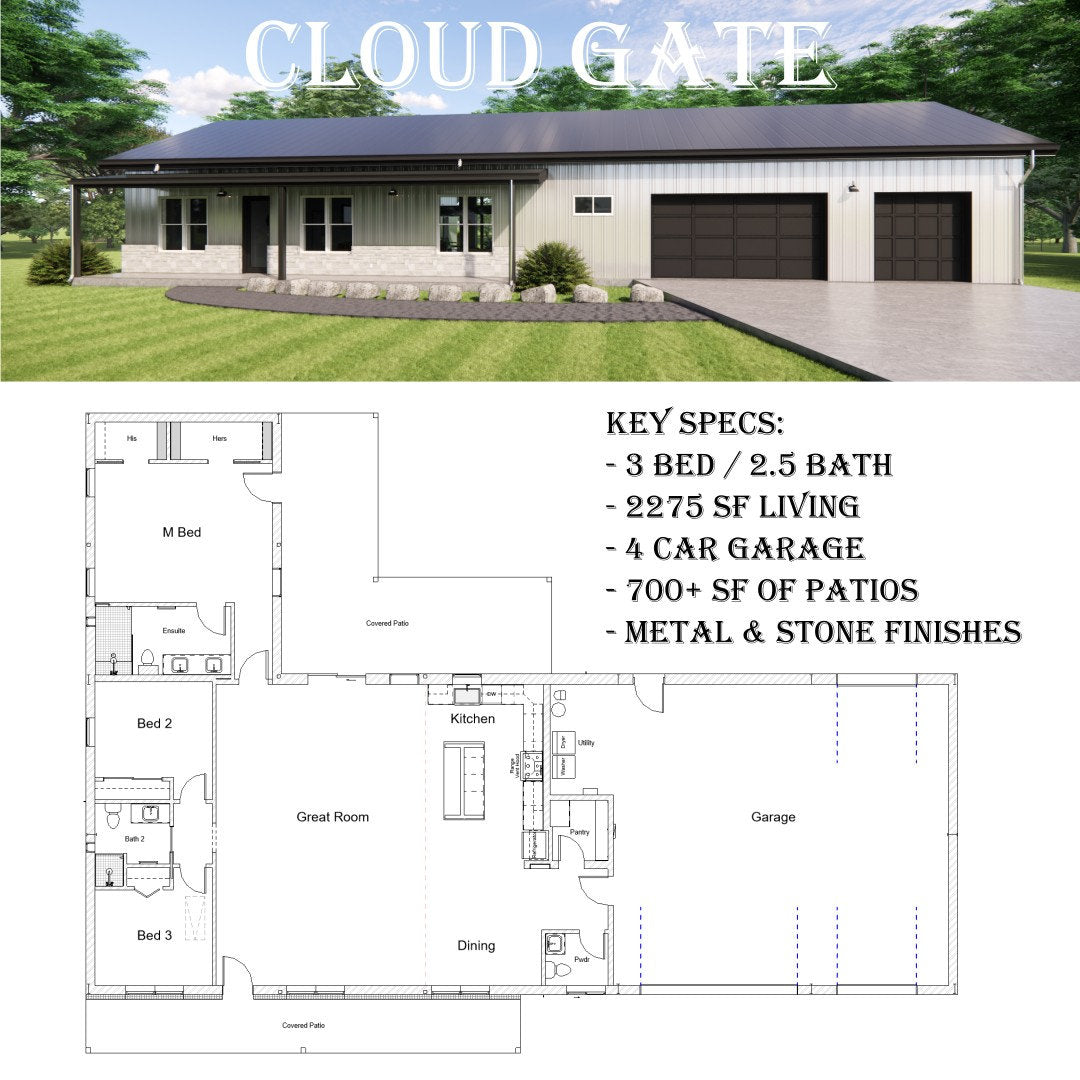 Cloud Gate Barndominium Plan