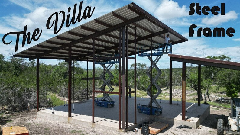 The Villa | Mid-Century Modern Barndominium Plan