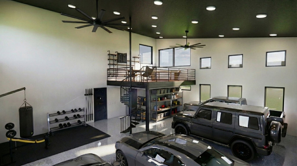 The Apex | Modern Industrial Barndominium Plan with Shop