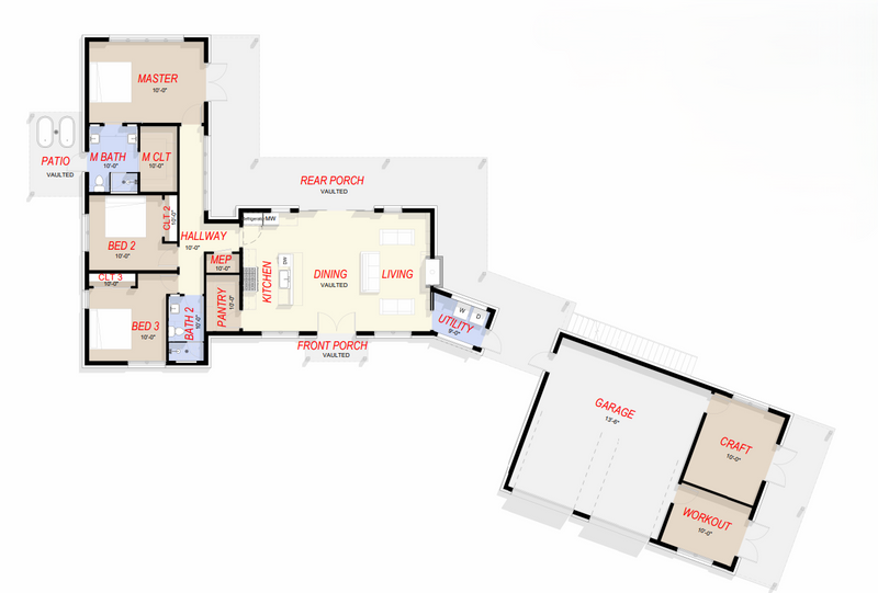 The Ranch View | Modern Desert Steel Barndominium Plan