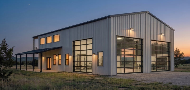 The Industry | Modern Industrial Barndominium Plan with Shop